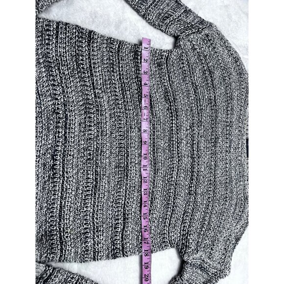 Vince Womens marbled tight knit long sleeve Sweater S Gray & White Striped - Picture 6 of 6